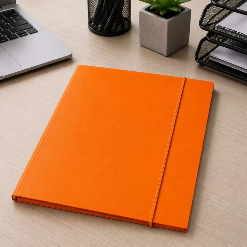 LEAN Carpeta de cartón con goma, lacada, A4, 300 g/m², naranja