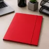 LEAN Carpeta de cartón con goma, plastificada, A4, 300 g/m², roja