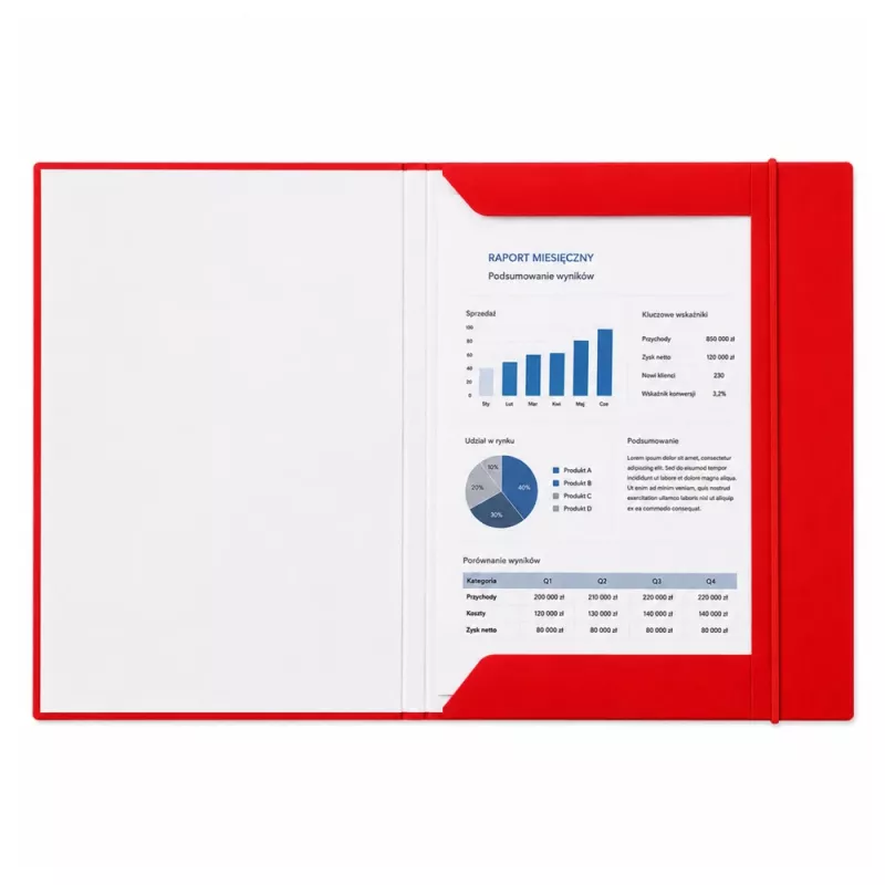 LEAN Carpeta de cartón con goma, plastificada, A4, 300 g/m², roja