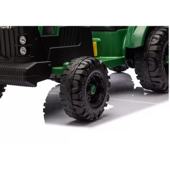 LEAN CARS 24V tractor a batería con remolque verde oscuro - CH9959B