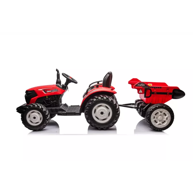 Tractor a batería LEAN CARS 24V HC-306 rojo con remolque