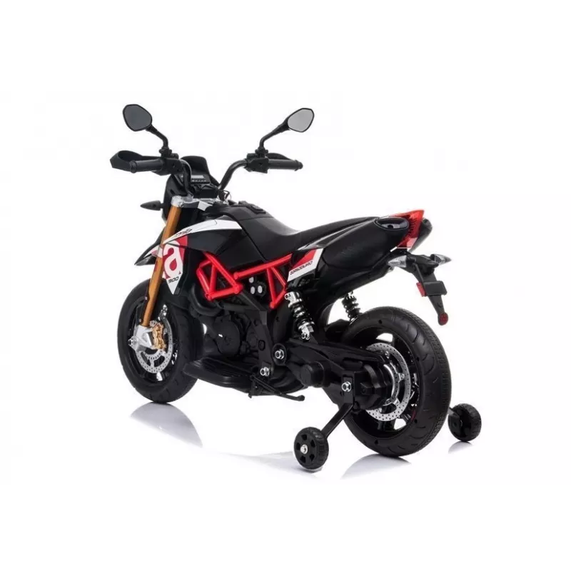 LEAN CARS Aprilia A007 Moto eléctrica infantil negra y roja