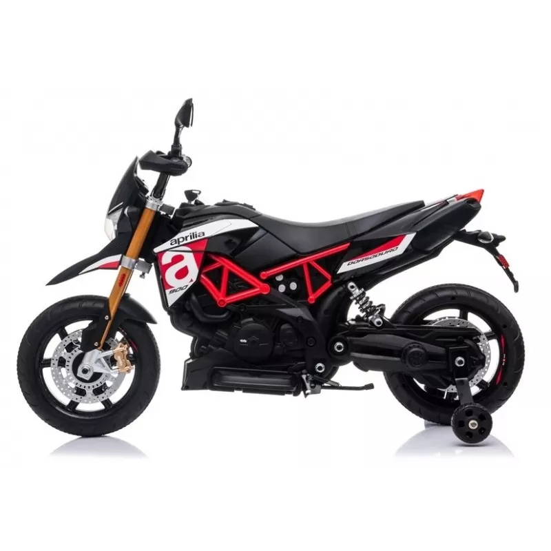 LEAN CARS Aprilia A007 Moto eléctrica infantil negra y roja