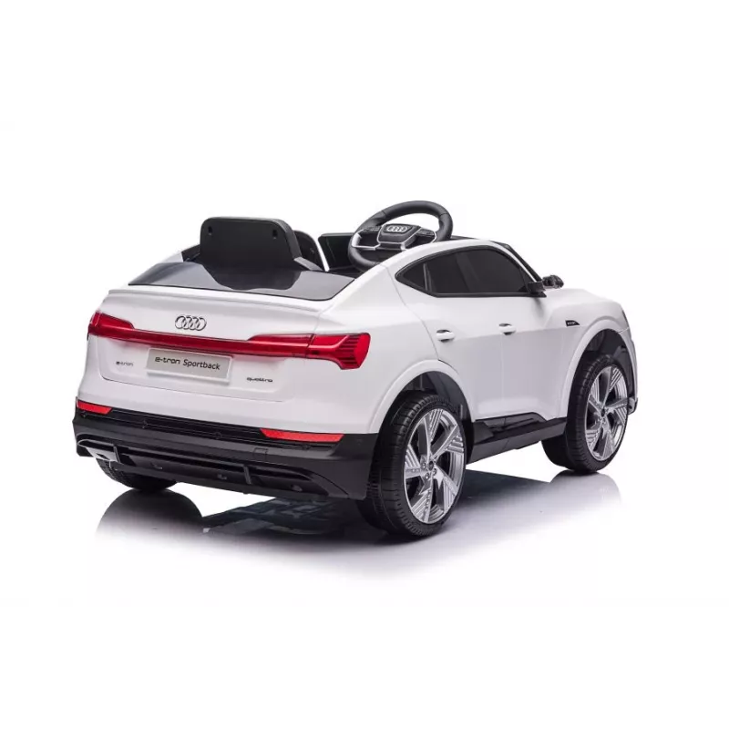 LEAN CARS Audi E-Tron Coche eléctrico para niños blanco QLS-6688 con luces LED y reproductor MP3