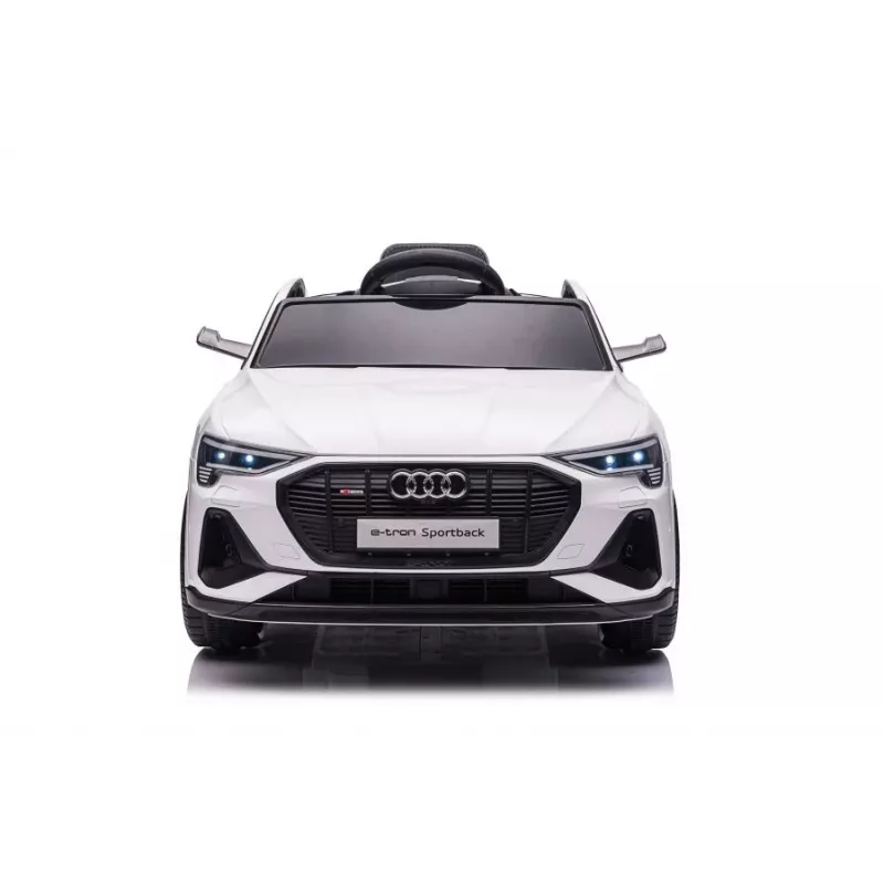 LEAN CARS Audi E-Tron Coche eléctrico para niños blanco QLS-6688 con luces LED y reproductor MP3