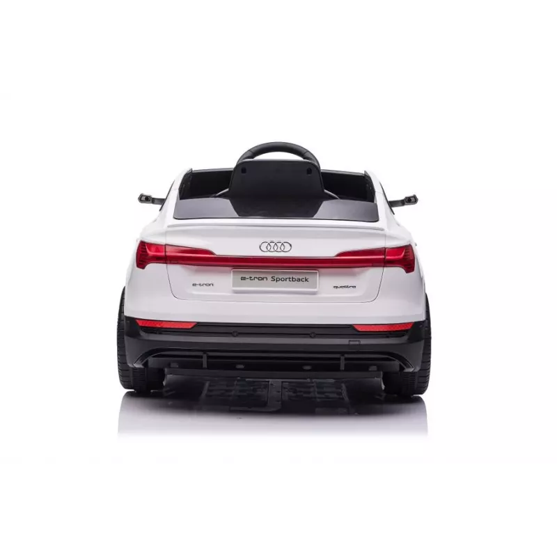 LEAN CARS Audi E-Tron Coche eléctrico para niños blanco QLS-6688 con luces LED y reproductor MP3