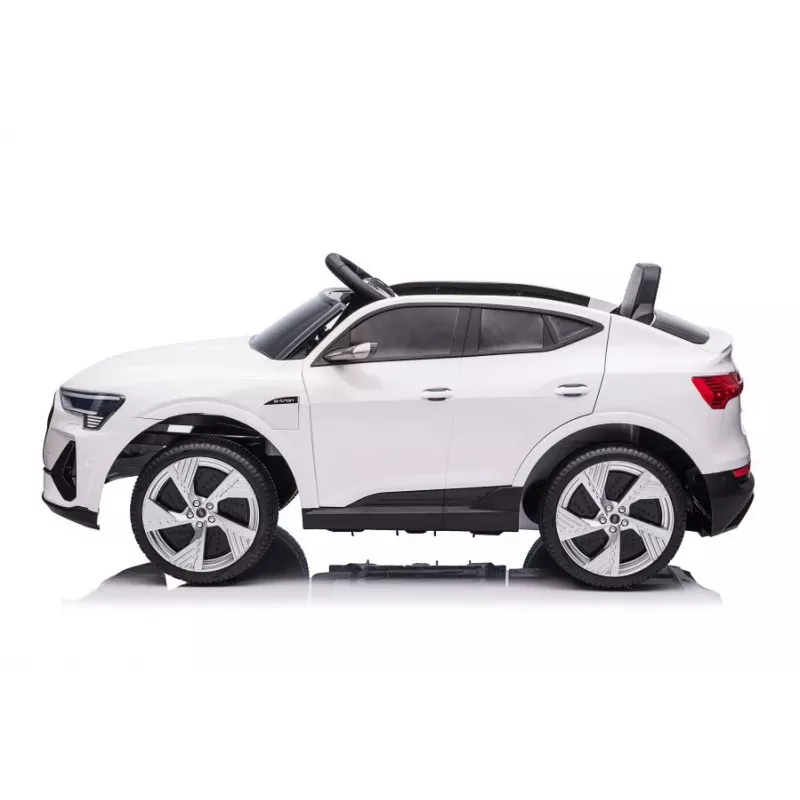LEAN CARS Audi E-Tron Coche eléctrico para niños blanco QLS-6688 con luces LED y reproductor MP3