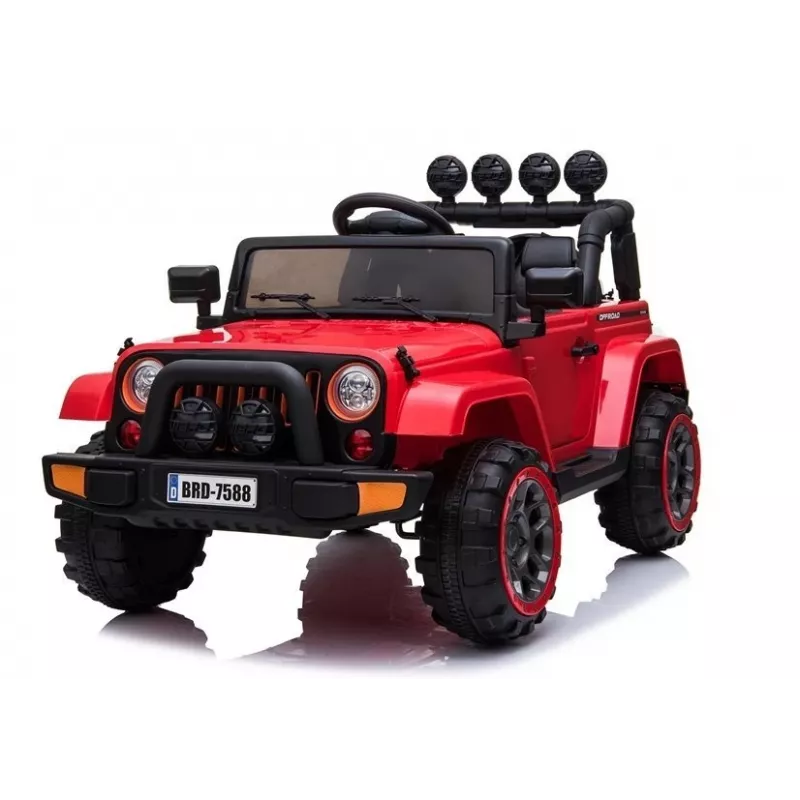 LEAN CARS Coche de batería Jeep BRD-7588 rojo 4x4 7408