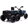 LEAN CARS Quad ATV a batería 6 ruedas con remolque JC606 24V 4x4 azul