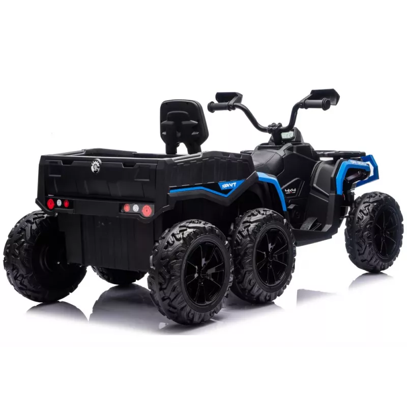 LEAN CARS Quad ATV a batería 6 ruedas con remolque JC606 24V 4x4 azul