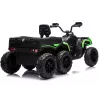 LEAN CARS Quad ATV a batería 6 ruedas con remolque JC606 24V 4x4 verde