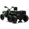 LEAN CARS Quad ATV a batería 6 ruedas con remolque JC606 24V 4x4 verde