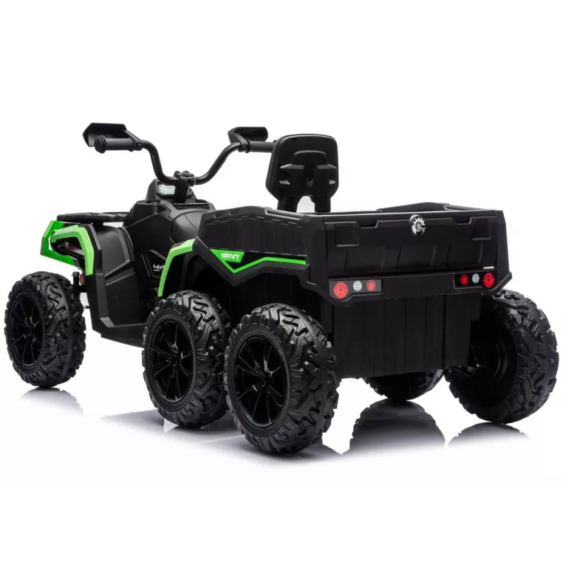 LEAN CARS Quad ATV a batería 6 ruedas con remolque JC606 24V 4x4 verde