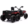 LEAN CARS Quad ATV a batería 6 ruedas con remolque JC606 24V 4x4 rojo