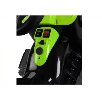 LEAN CARS Tractor a batería con caja trasera, excavadora, verde 3404