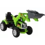 LEAN CARS Tractor a batería con caja trasera, excavadora, verde 3404