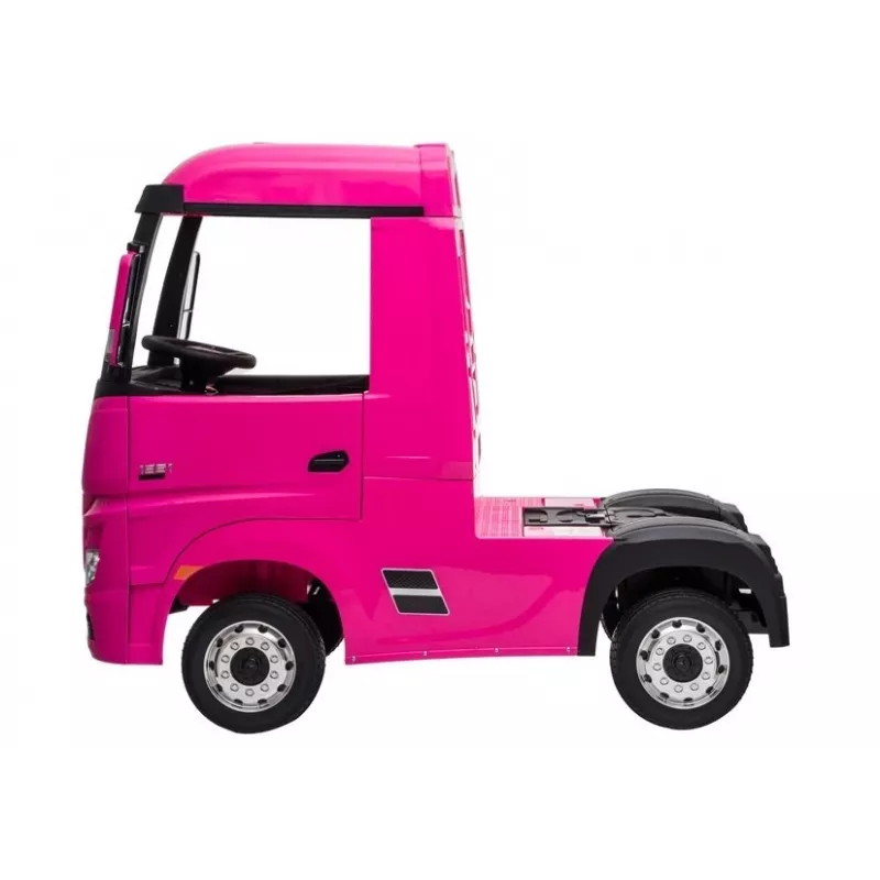 LEAN CARS Coche a batería Mercedes Actros camión rosa 4x4 con MP3 LED piloto