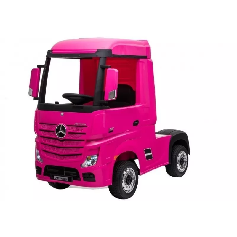LEAN CARS Coche a batería Mercedes Actros camión rosa 4x4 con MP3 LED piloto