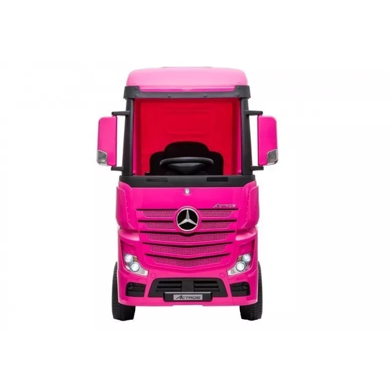 LEAN CARS Coche a batería Mercedes Actros camión rosa 4x4 con MP3 LED piloto