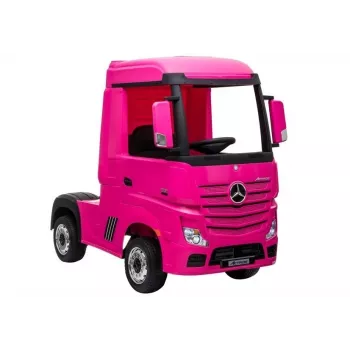 LEAN CARS Coche a batería Mercedes Actros camión rosa 4x4 con MP3 LED piloto