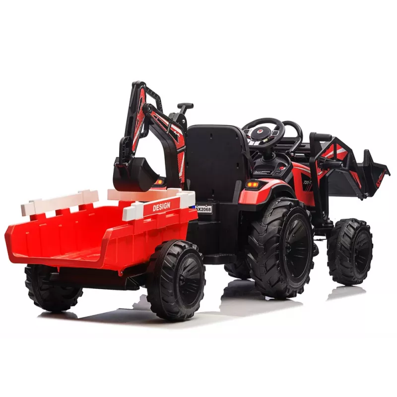 LEAN CARS Excavadora a pilas con remolque SX2068 rojo