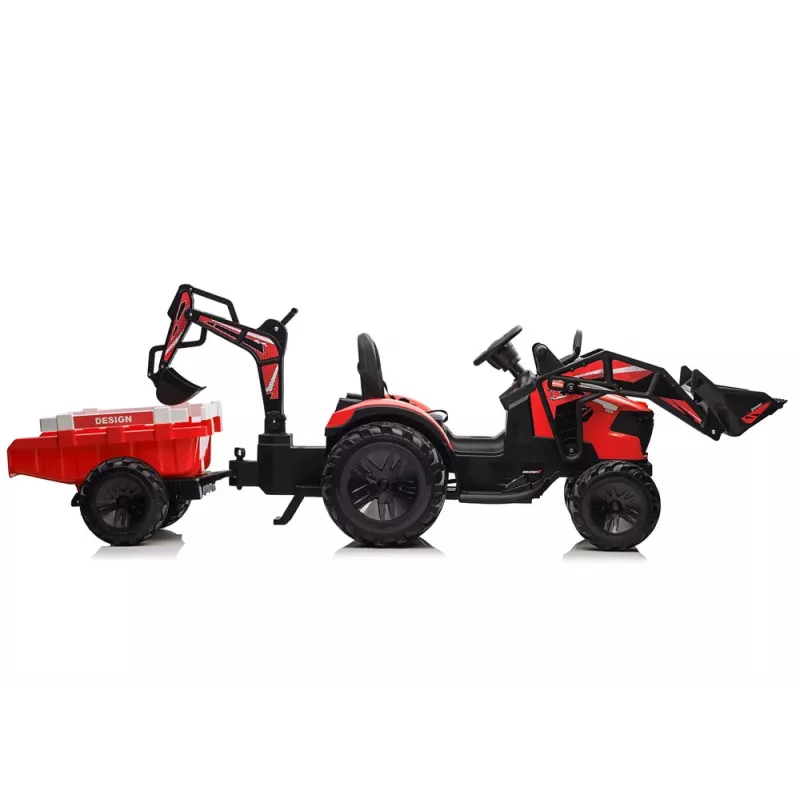 LEAN CARS Excavadora a pilas con remolque SX2068 rojo