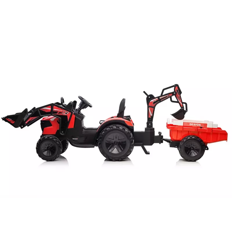 LEAN CARS Excavadora a pilas con remolque SX2068 rojo
