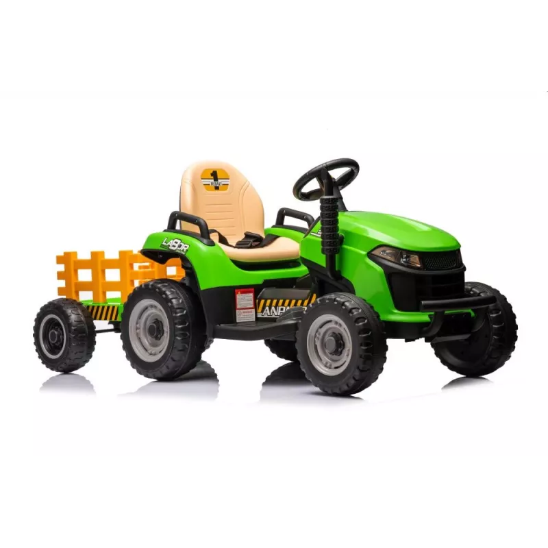 LEAN CARS Tractor a Batería BBH-030 Verde 12V Tractor de Paseo con Mando a Distancia para Padres