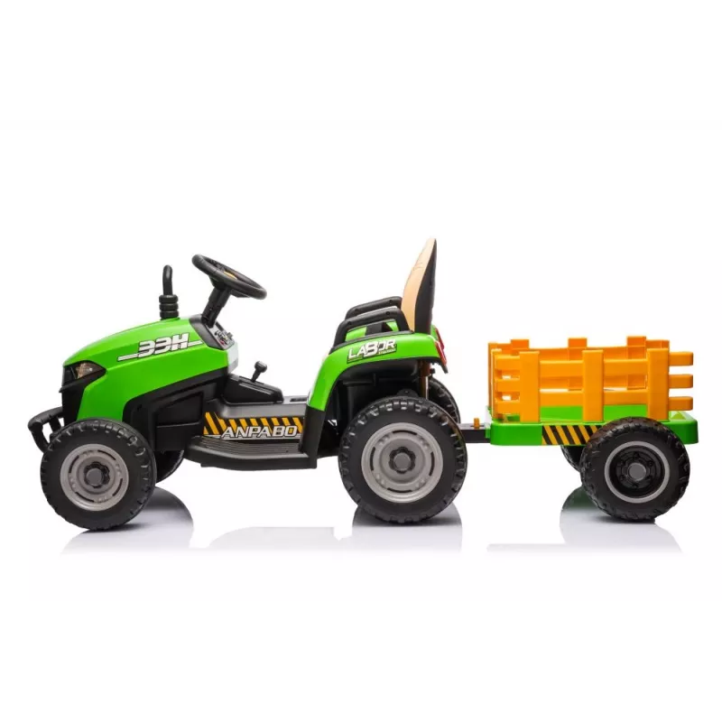 LEAN CARS Tractor a Batería BBH-030 Verde 12V Tractor de Paseo con Mando a Distancia para Padres