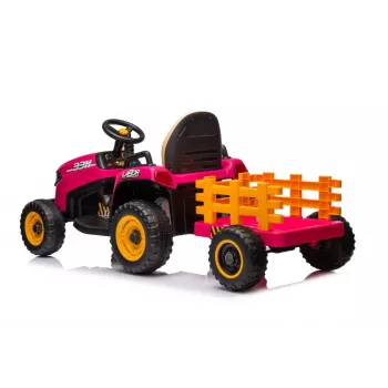 LEAN CARS Tractor a batería BBH-030 rosa