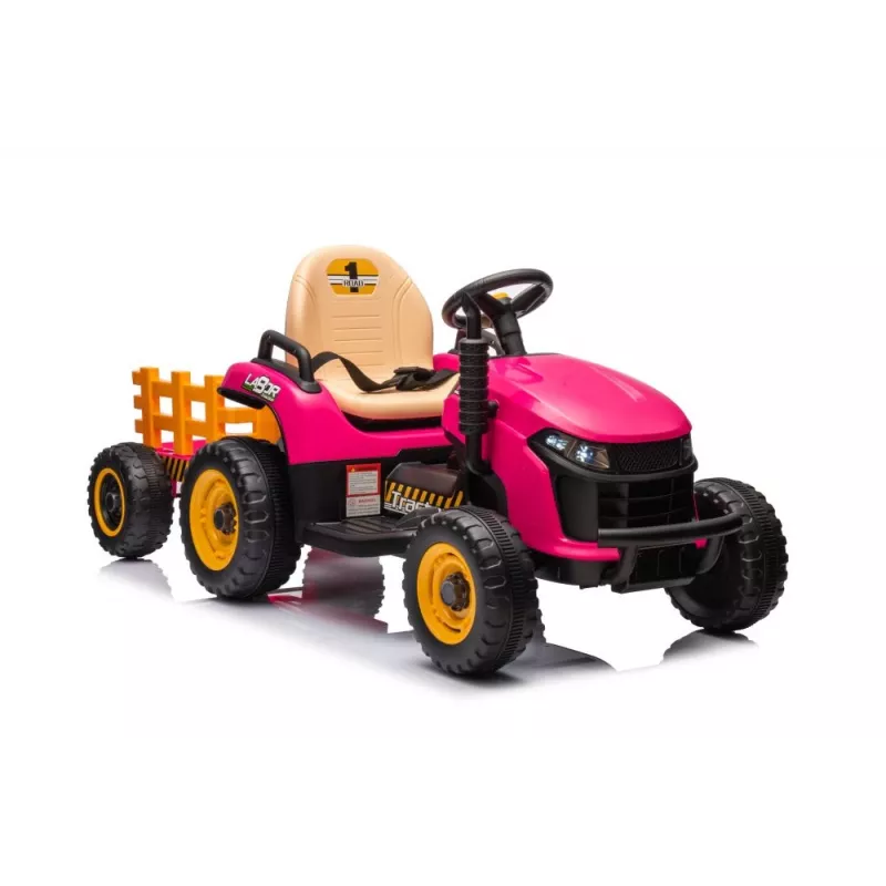 LEAN CARS Tractor a batería BBH-030 rosa