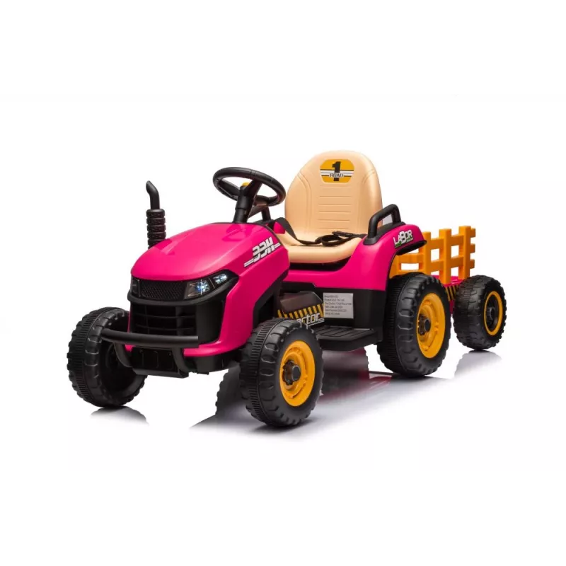 LEAN CARS Tractor a batería BBH-030 rosa