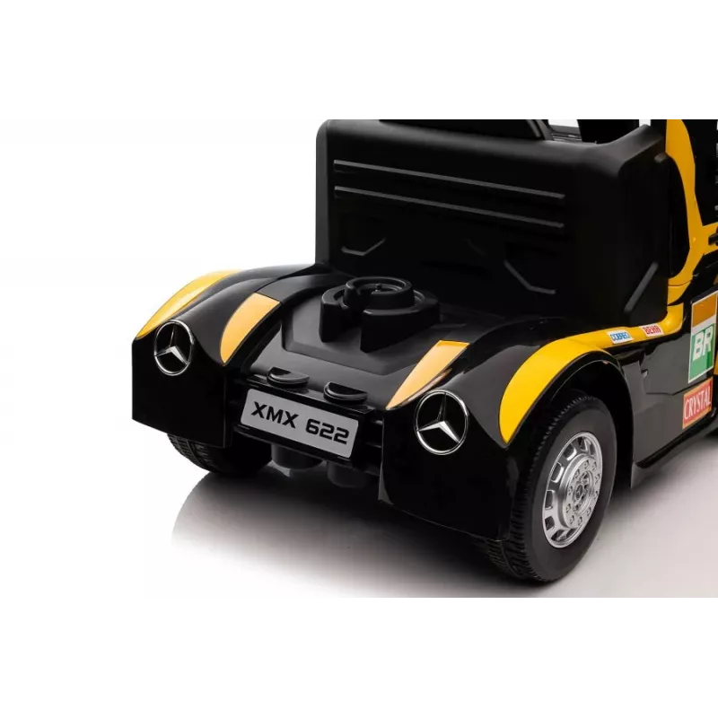 LEAN CARS Camión a batería Mercedes XMX622 amarillo luces LED