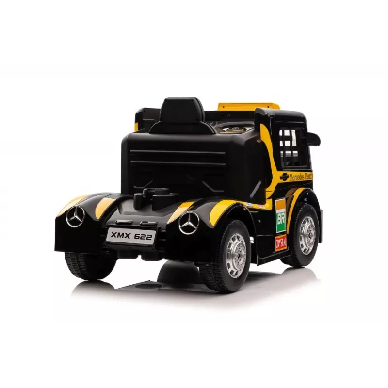 LEAN CARS Camión a batería Mercedes XMX622 amarillo luces LED