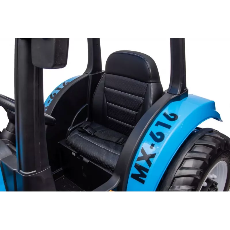 Lean Toys A011 tractor de batería 24V juguete montable, motores 2x200W, mando a distancia 2,4G, faros, azul