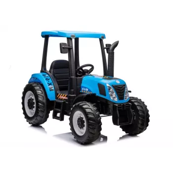 LEAN CARS Tractor con batería A011 24V Azul – Coche eléctrico para niños con 2 motores de 200W, mando a distancia, luces LED, Bluetooth