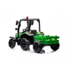 Tractor a batería LEAN CARS BLT-206 verde con remolque desmontable, vehículo infantil 12V para 3-8 años, 2x45W, ruedas EVA, mando a distancia