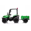 Tractor a batería LEAN CARS BLT-206 verde con remolque desmontable, vehículo infantil 12V para 3-8 años, 2x45W, ruedas EVA, mando a distancia