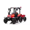 Tractor a batería LEAN CARS BLT-206 rojo, 12V 7Ah, 2x35W, coche eléctrico infantil con mando a distancia y remolque