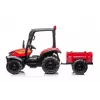 Tractor a batería LEAN CARS BLT-206 rojo, 12V 7Ah, 2x35W, coche eléctrico infantil con mando a distancia y remolque