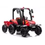 Tractor a batería LEAN CARS BLT-206 rojo, 12V 7Ah, 2x35W, coche eléctrico infantil con mando a distancia y remolque