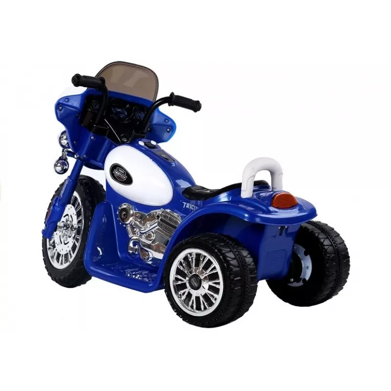 LEAN CARS Moto eléctrica infantil JT568 policía azul para niños LED