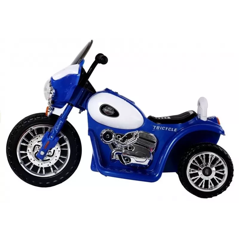 LEAN CARS Moto eléctrica infantil JT568 policía azul para niños LED