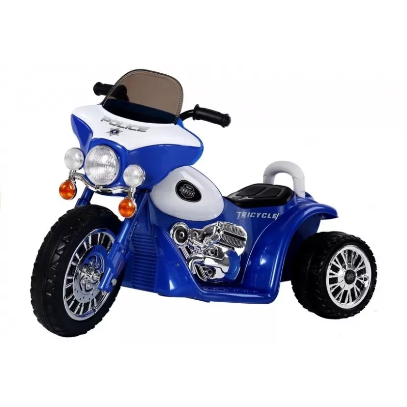 LEAN CARS Moto eléctrica infantil JT568 policía azul para niños LED