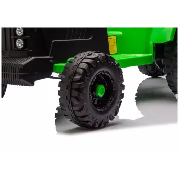 LEAN CARS CH9959B Tractor a Batería con Remolque Verde Claro 24V