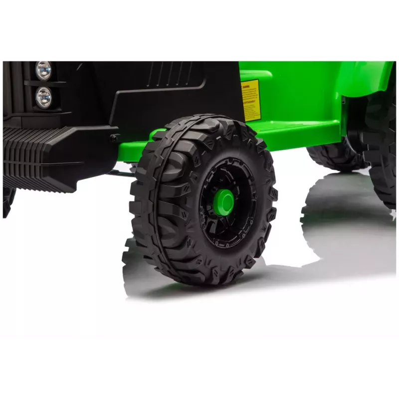 LEAN CARS CH9959B Tractor a Batería con Remolque Verde Claro 24V