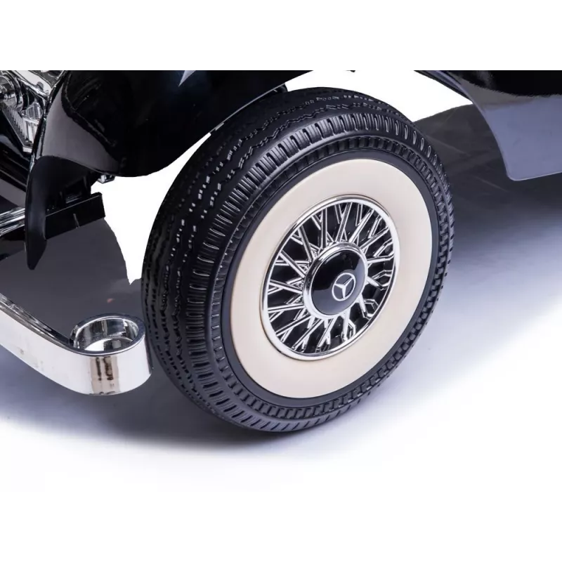 LEAN CARS Coche eléctrico infantil Mercedes 540K Classic Premium Luces LED MP3 Negro