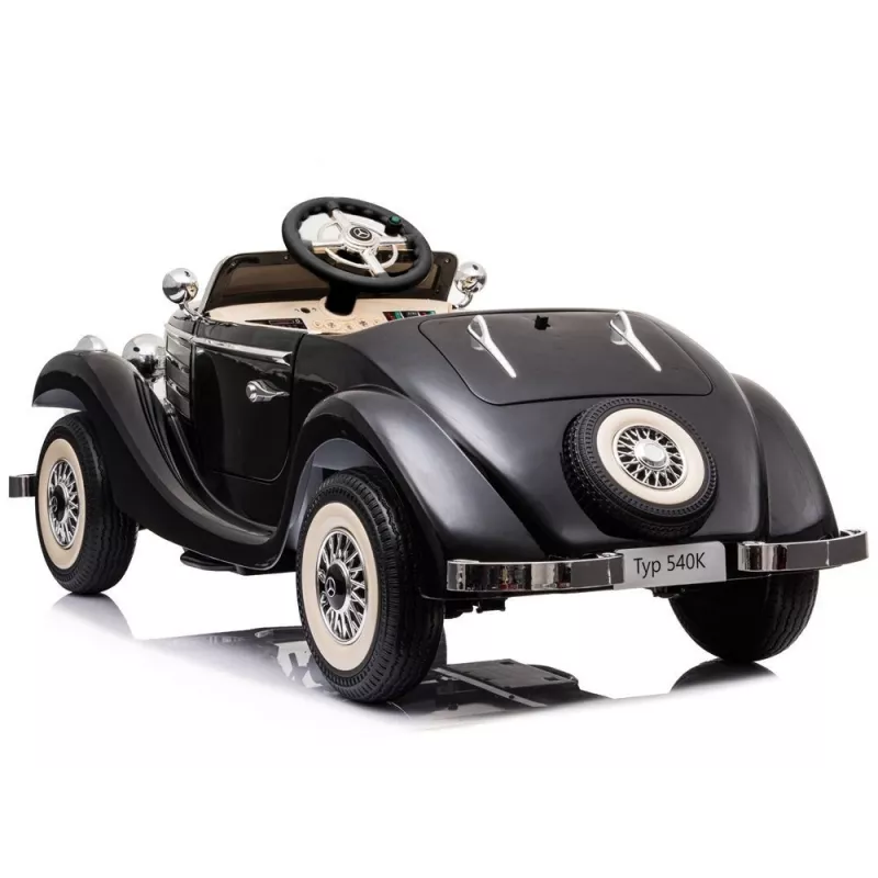 LEAN CARS Coche eléctrico infantil Mercedes 540K Classic Premium Luces LED MP3 Negro