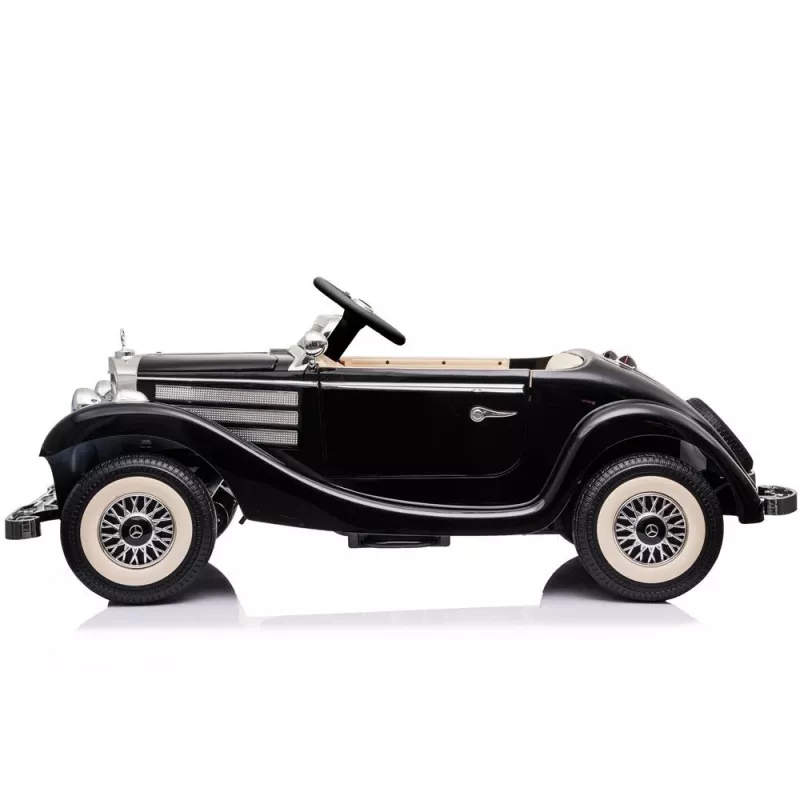 LEAN CARS Coche eléctrico infantil Mercedes 540K Classic Premium Luces LED MP3 Negro