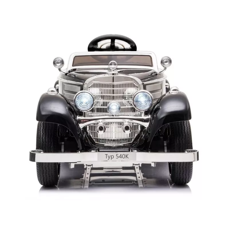 LEAN CARS Coche eléctrico infantil Mercedes 540K Classic Premium Luces LED MP3 Negro